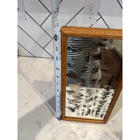 Rare Dimensional Design pine tree mirror 3D framed shadow box vintage 13” - Picture 10 of 11